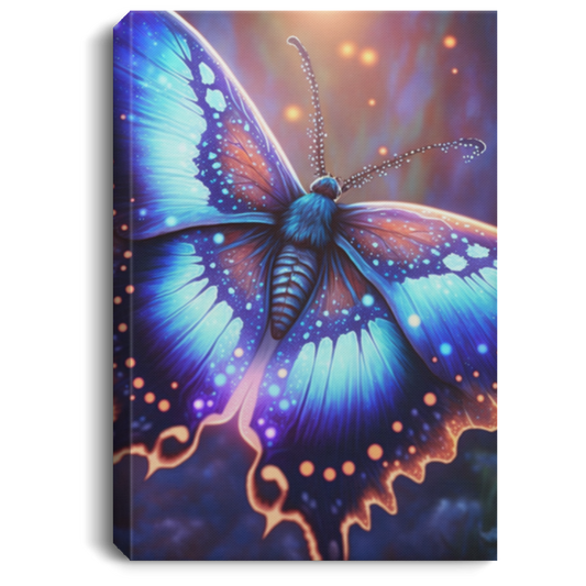 Glowing Blue Butterfly Canvas