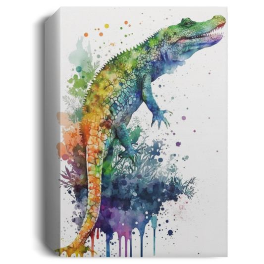 Watercolor Alligator Canvas