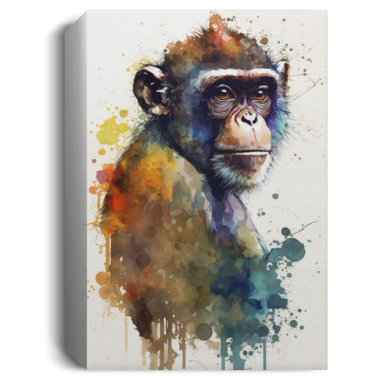Watercolor Monkey Canvas