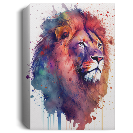 Watercolor Lion Canvas