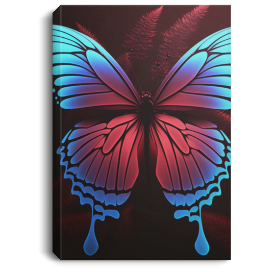 Red Blue Butterfly Canvas