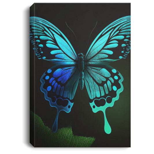 Blue Green Butterfly Canvas
