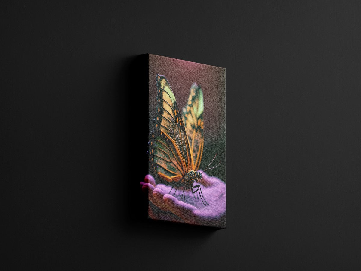 Butterfly In Hands Canvas