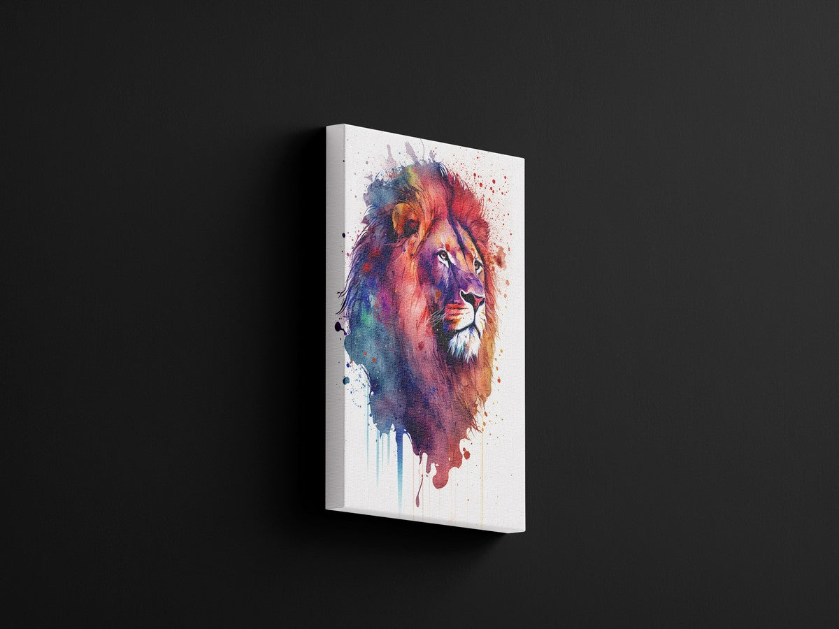 Watercolor Lion Canvas