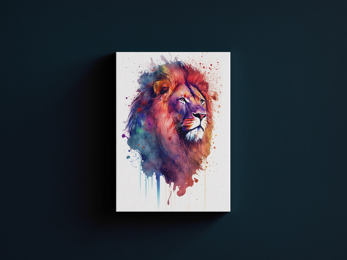 Watercolor Lion Canvas