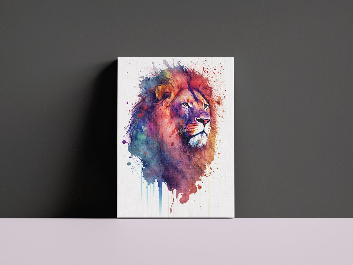 Watercolor Lion Canvas