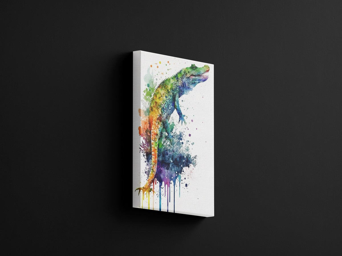 Watercolor Alligator Canvas