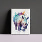 Watercolor Rhino Canvas
