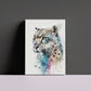 Watercolor Snow Leopard Canvas